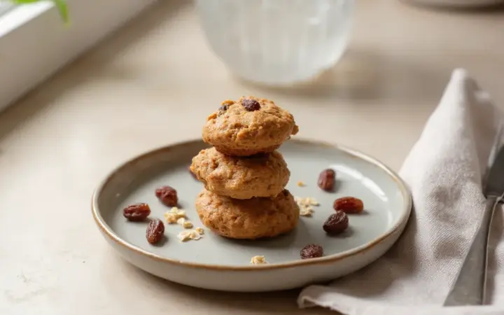Generated illustration of peanut butter oat bites, not a photograph of the dish