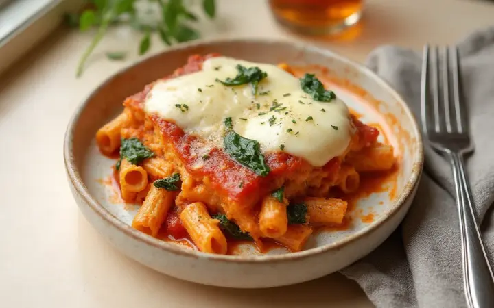 Generated illustration of tuna pasta bake, not a photograph of the dish